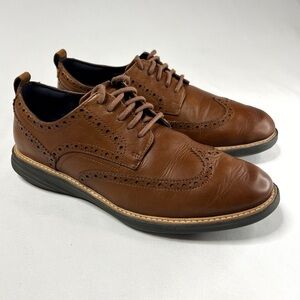 Cole Haan Grandevolution Brown Wingtip Oxford Dress Shoes Size 8.5